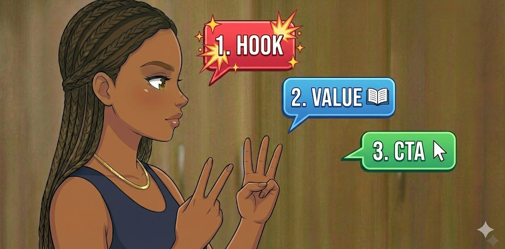 Rafitra 3 points: Hook, Valeur, CTA